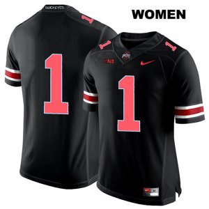 Women's NCAA Ohio State Buckeyes Jeffrey Okudah #1 College Stitched No Name Authentic Nike Red Number Black Football Jersey TQ20F74KV